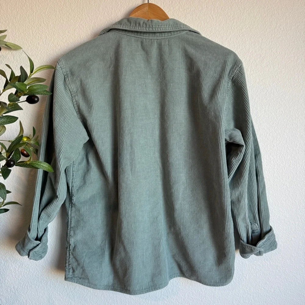 Wonder Nation Sage Green Corduroy Oversized Button-Up Shacket Size X-Large 14–16